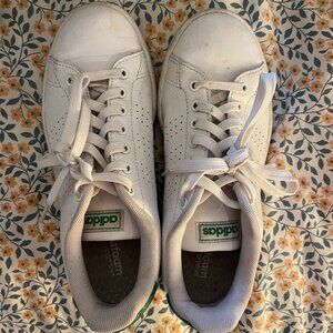 Adidas White Sneakers with Green Accents